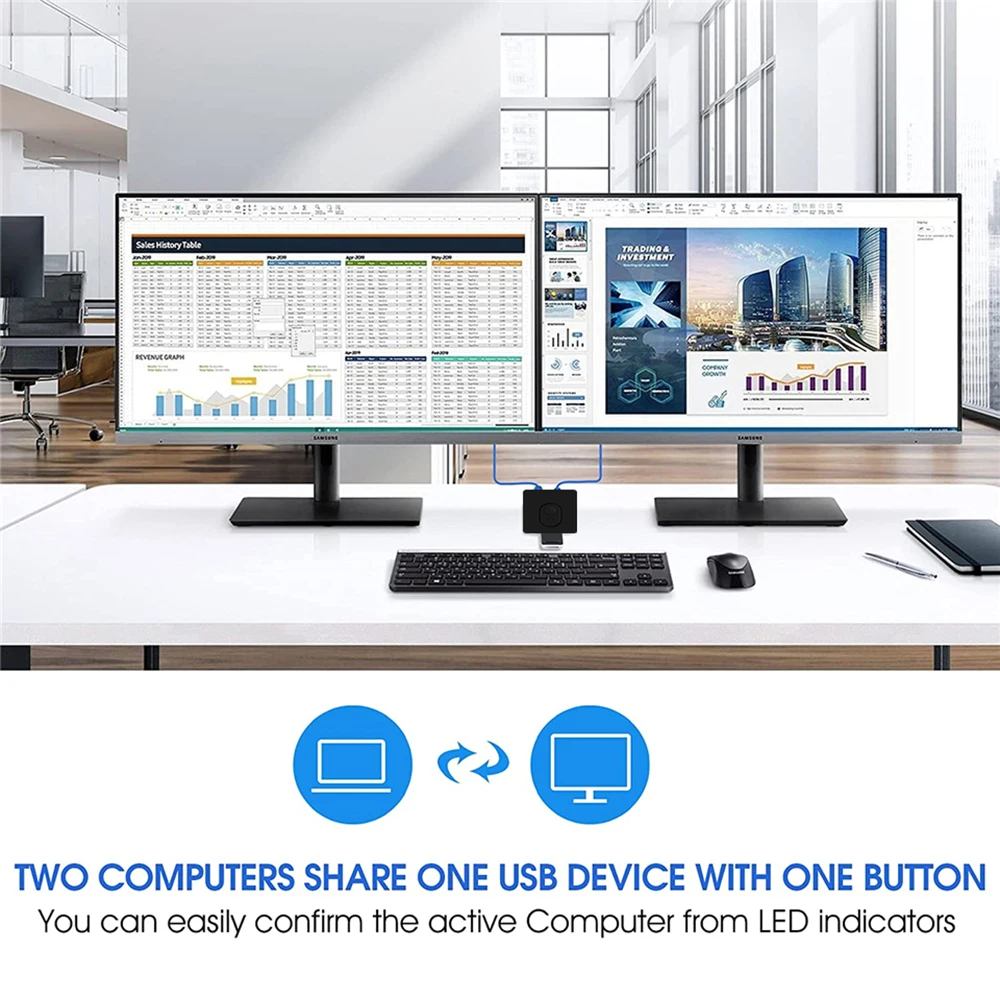 Conmutador KVM USB 3.0 Bidireccional para Teclado y Ratón - imagen 4