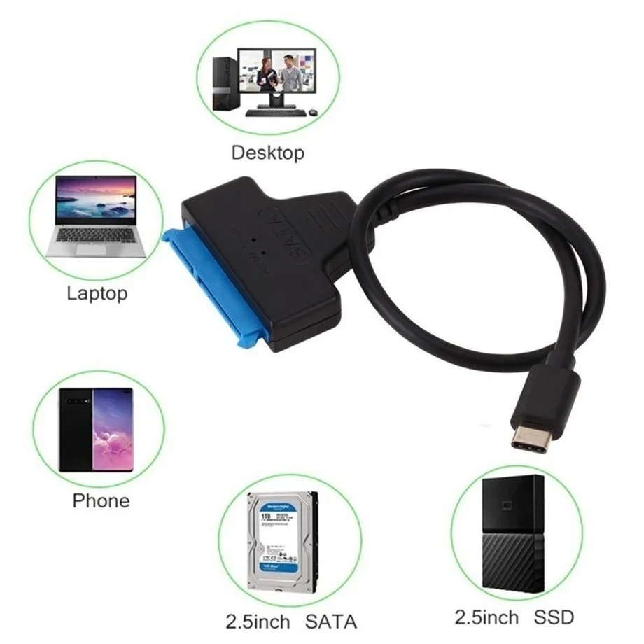 Caja Externa Disco Duro SATA USB-C 3.1 Alta Velocidad PC Portátil - imagen 3