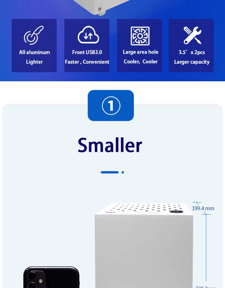 Chasis ARSYLID Q4 Home Nas vista frontal