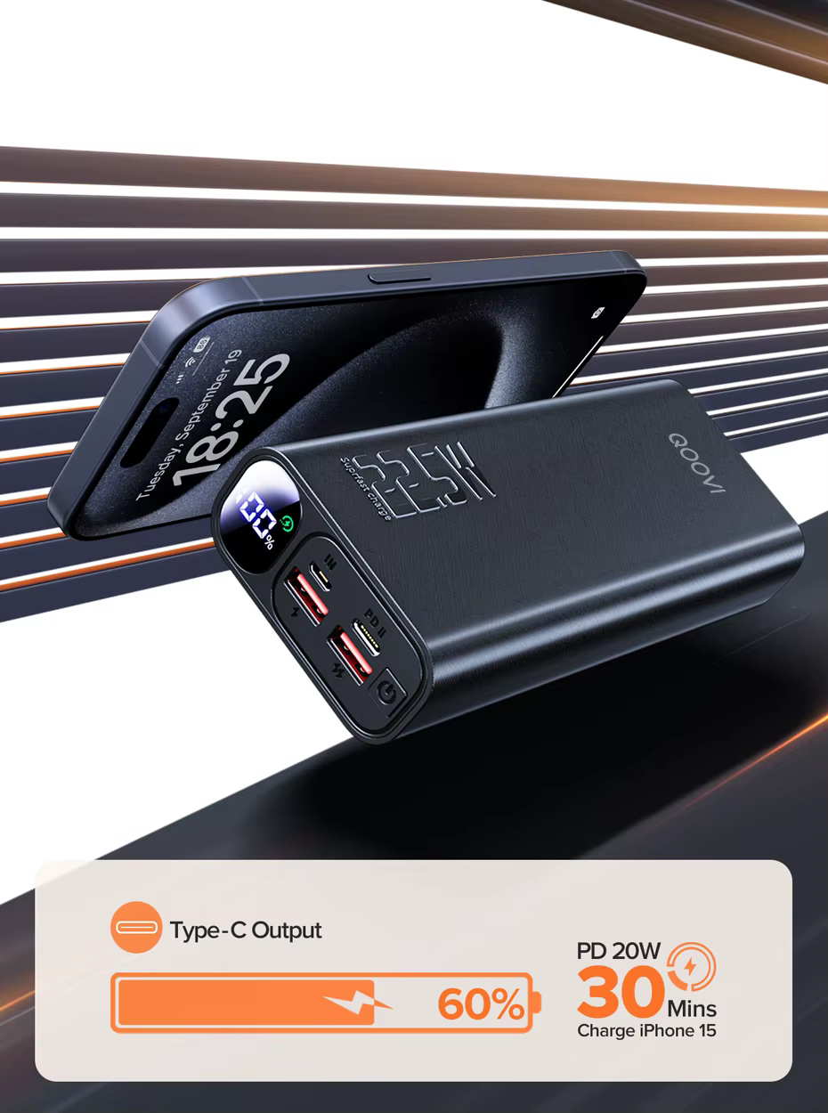 Power bank cargando un smartphone