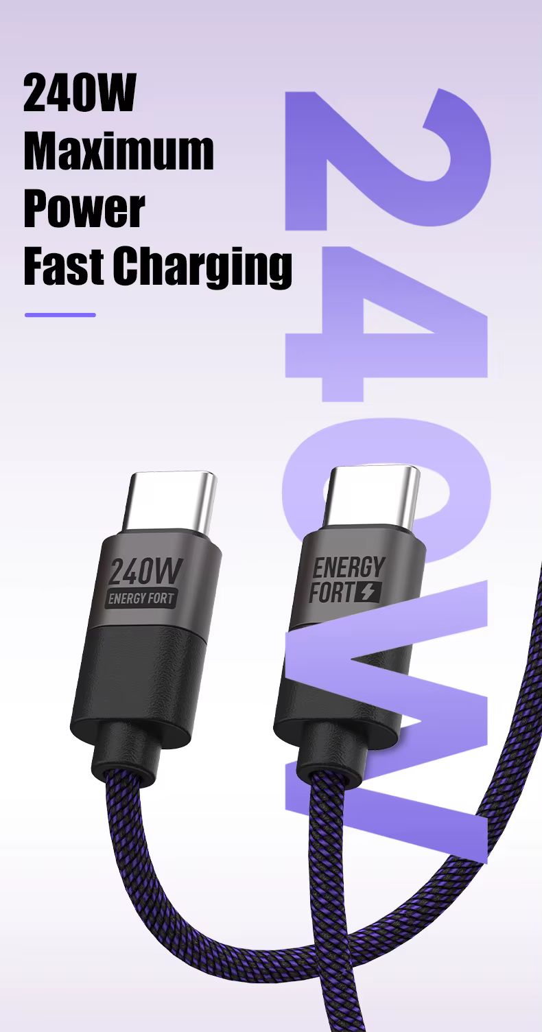 Cable trenzado de 240W para carga rápida