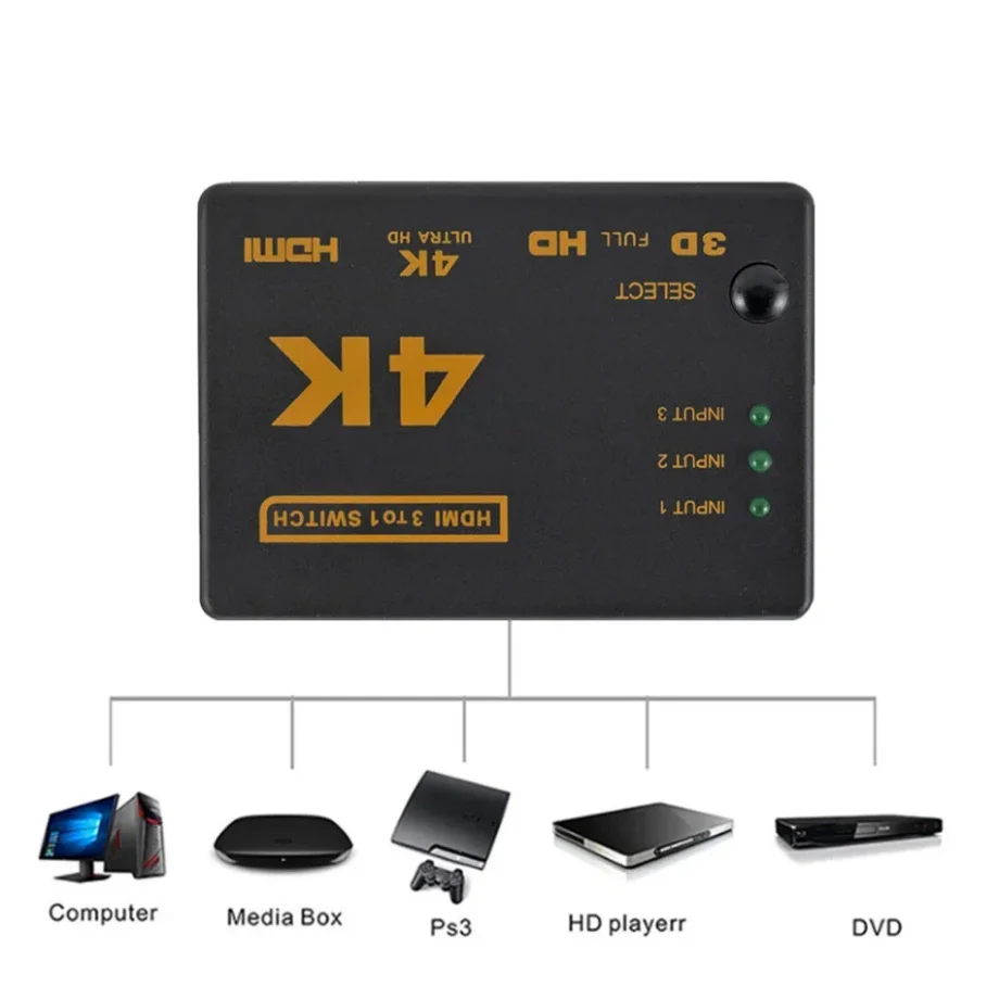 Conmutador HDMI 4K 60Hz para Xbox, PS4 y TV - imagen 3