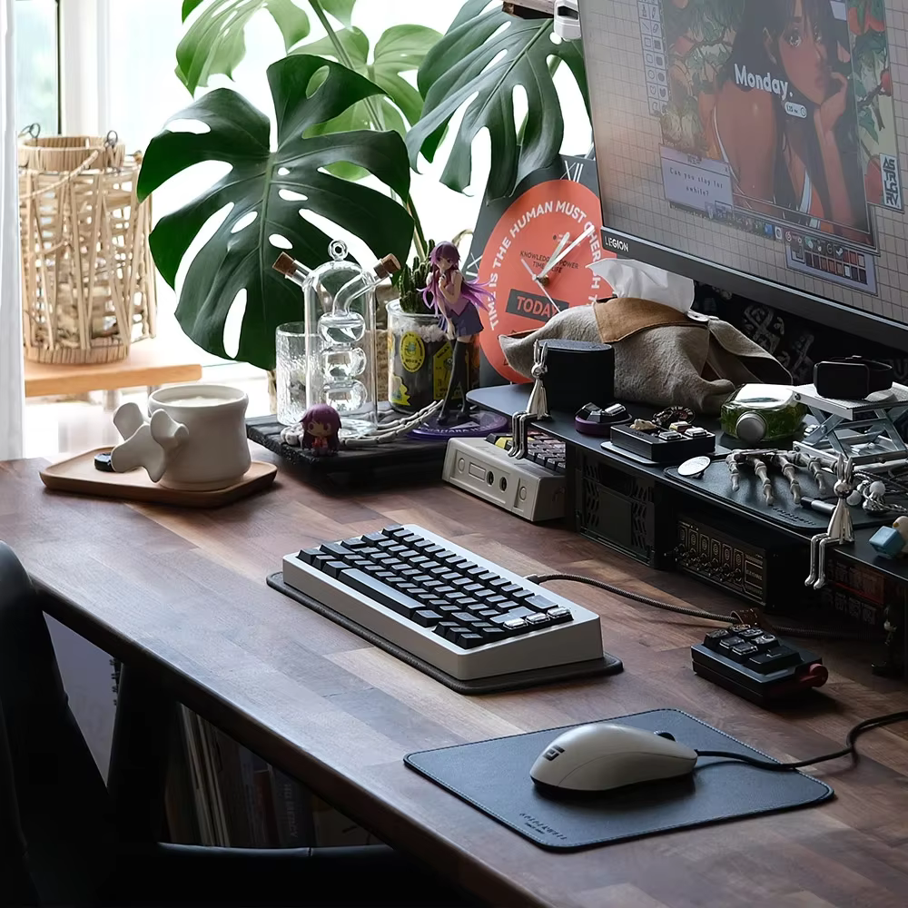 ECHOME Alfombrilla de lino para teclado mecánico: mejora sonido - imagen 3