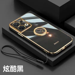 Funda Silicona Oppo Reno 8/13/14 Pro – Marco Dorado con Correa
