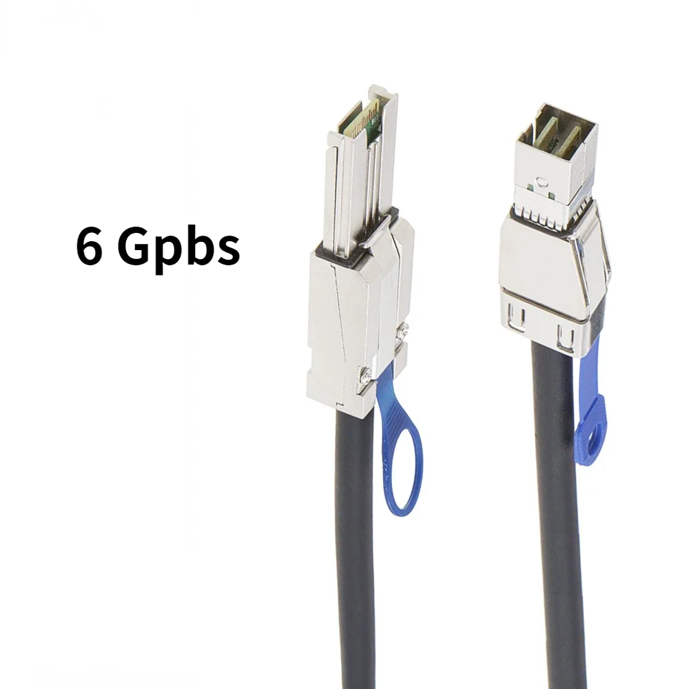 Detalle de los conectores SFF-8088 y SFF-8644