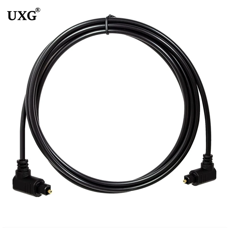 Cable Óptico Toslink de 90 Grados Chapado en Oro SPDIF para Blu-ray