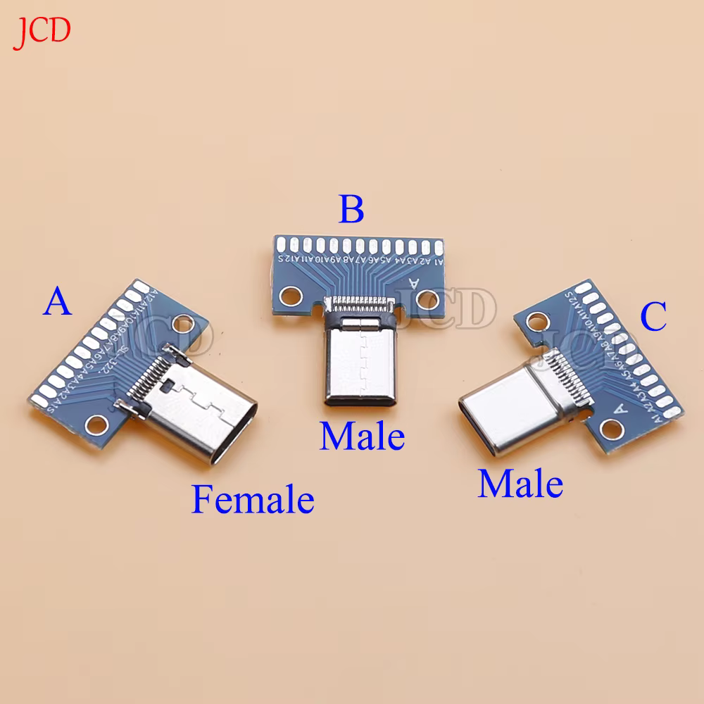 Conector USB 3.1 Tipo C Macho-Hembra PCB Prueba Universal 24P - imagen 4
