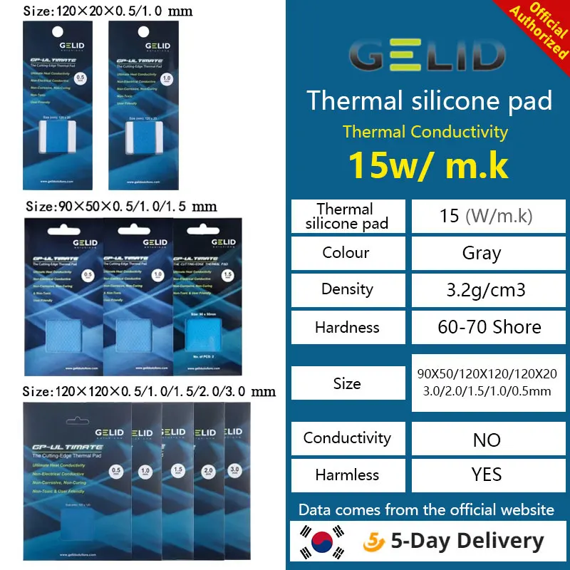 GELID GP-Ultimate Almohadilla Térmica para CPU GPU Placa Base