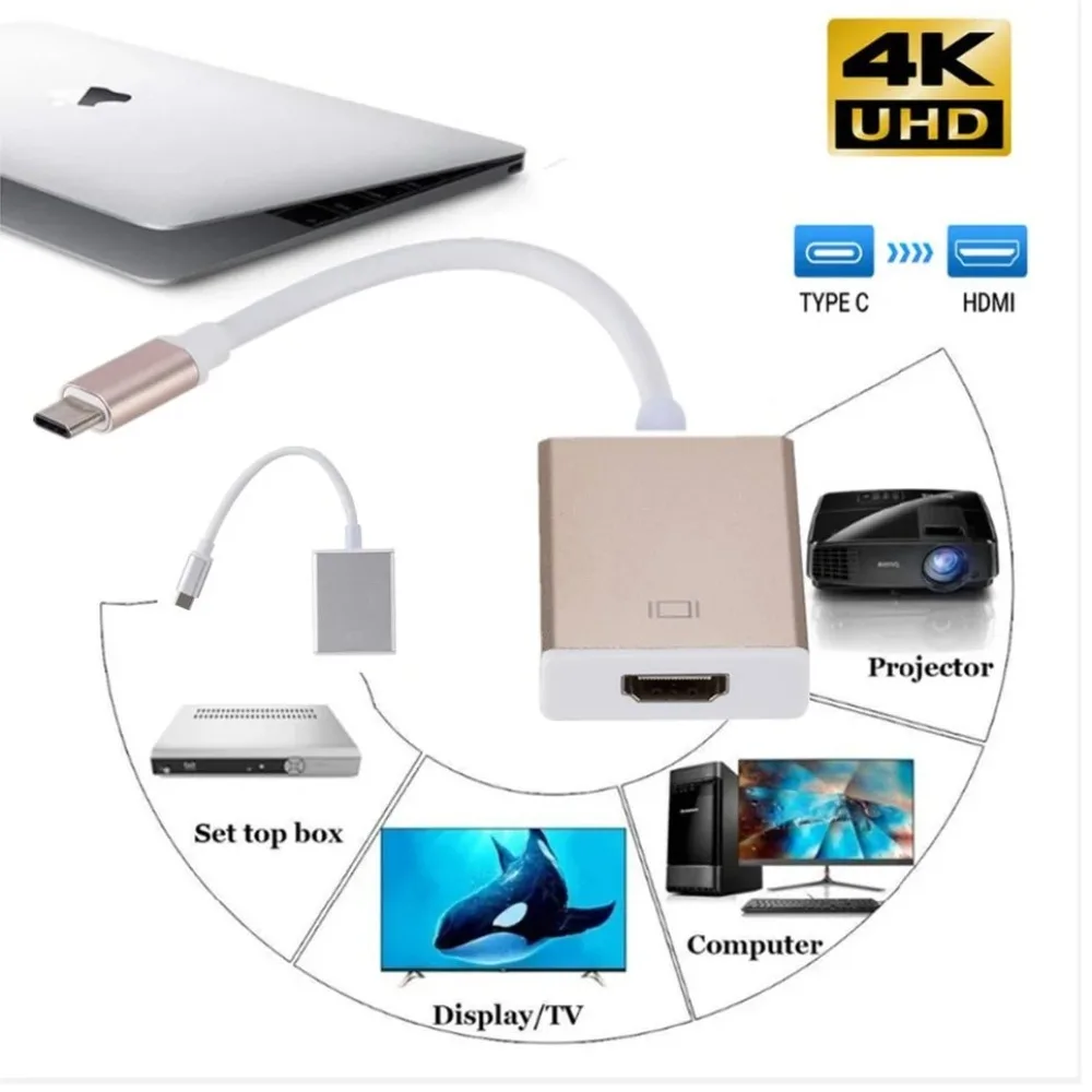 Adaptador USB-C a HDMI 4K para Portátil y Tablet – Audio y Vídeo - imagen 5