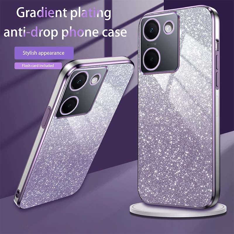 Vivo Y27s Funda Silicona Trasera Lujo Brillo Degradado - imagen 2