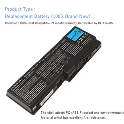 Batería de Recambio para Portátil Toshiba Satellite L350 / P200
