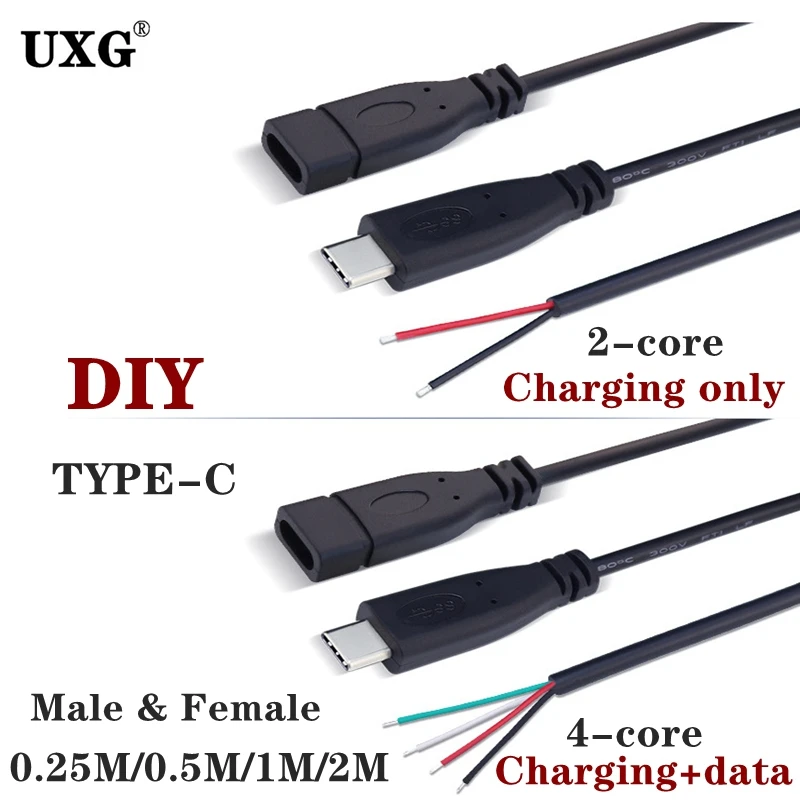 Cable de extensión USB-C hembra-macho para reparación