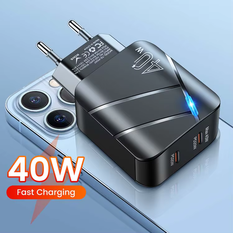 Cargador USB tipo C PD de 40W olaf con dos puertos