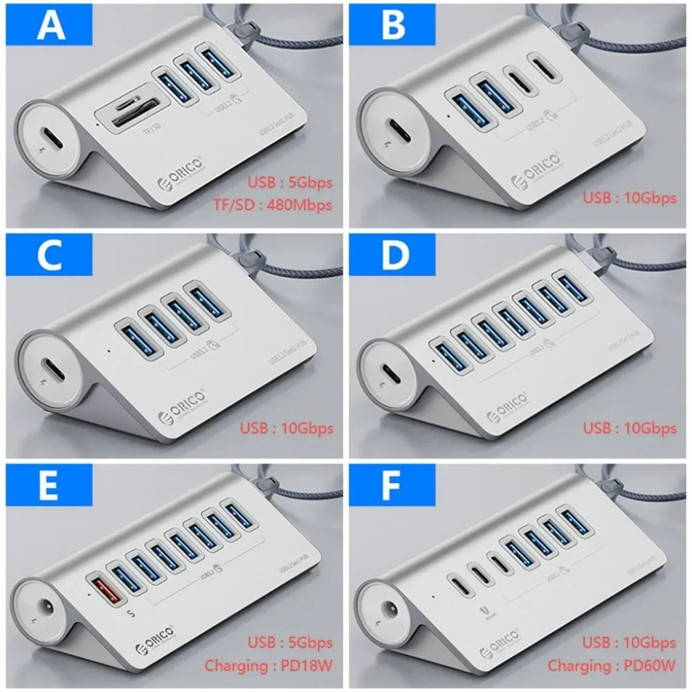 ORICO Hub USB 3.2 con Lector Tarjetas – Base Conexión - imagen 5