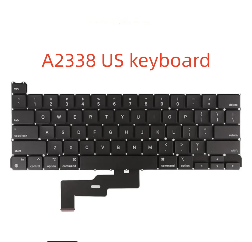 Vista frontal del teclado