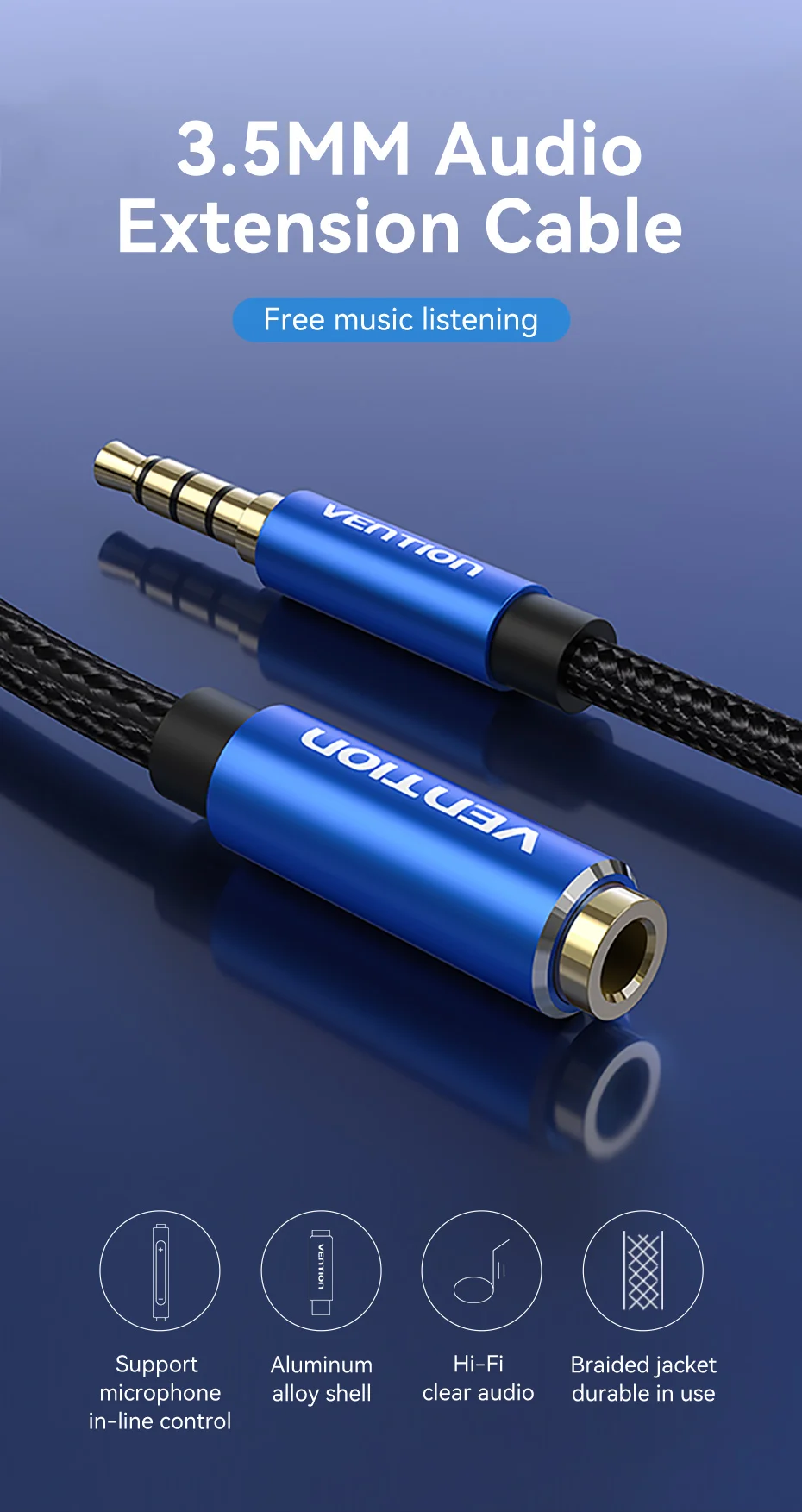 Cable auxiliar jack de 3,5mm para escritorio