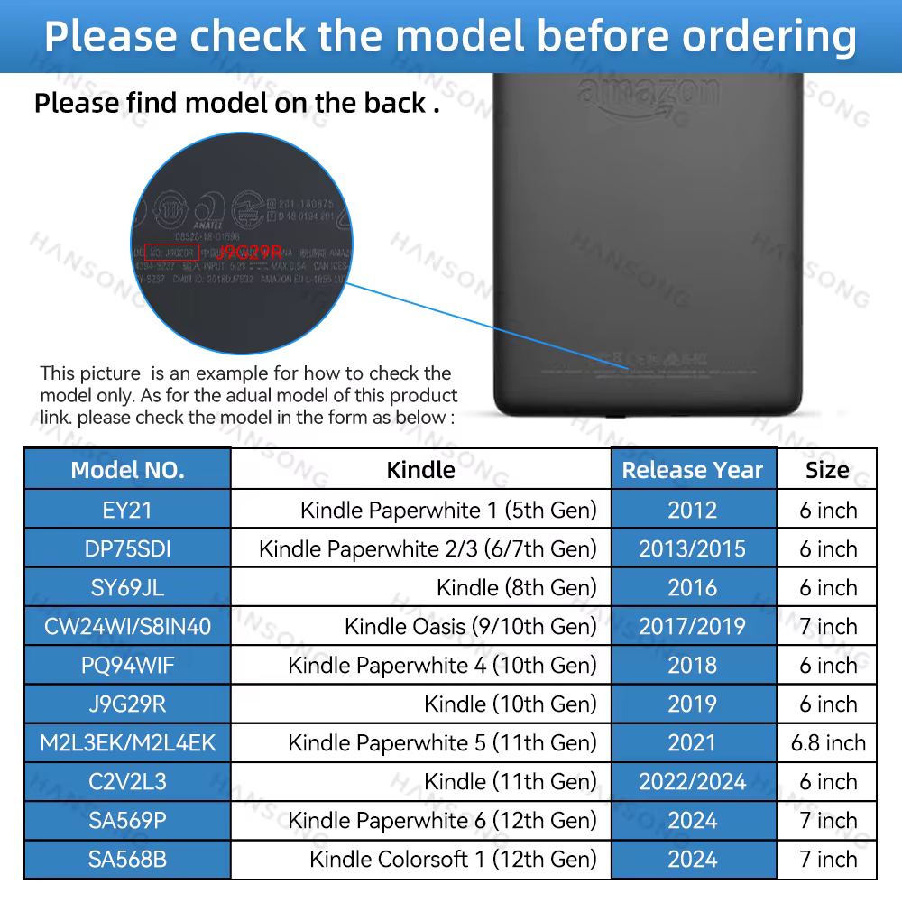 Funda magnética para Kindle con diseño protector y cierre frontal