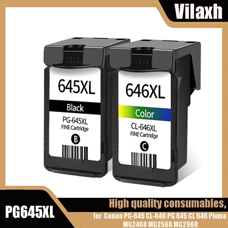 Vilaxh Cartuchos Tinta PG645 CL646 Compatibles Canon Pixma - imagen 2