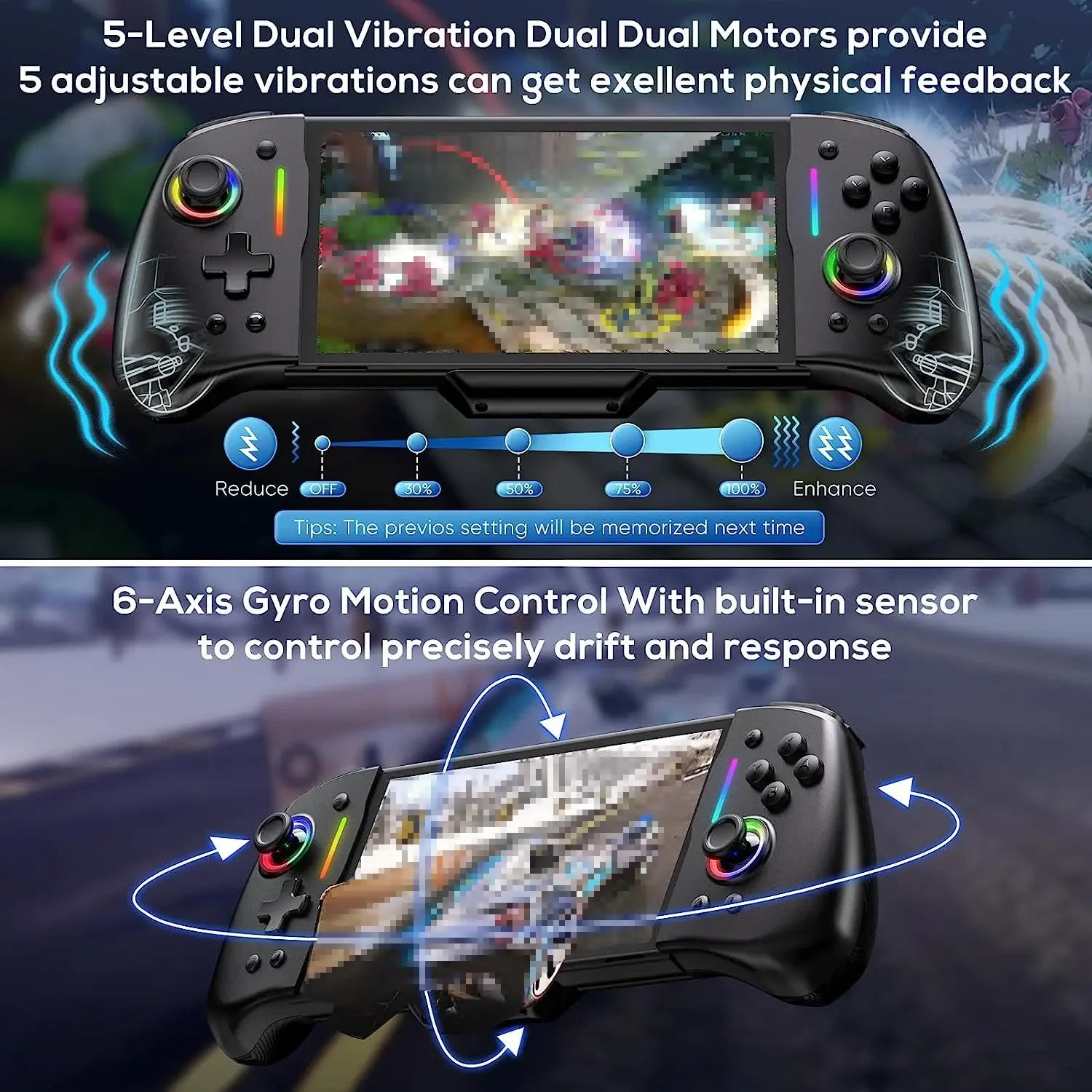 Vibración y control de movimiento con giroscopio