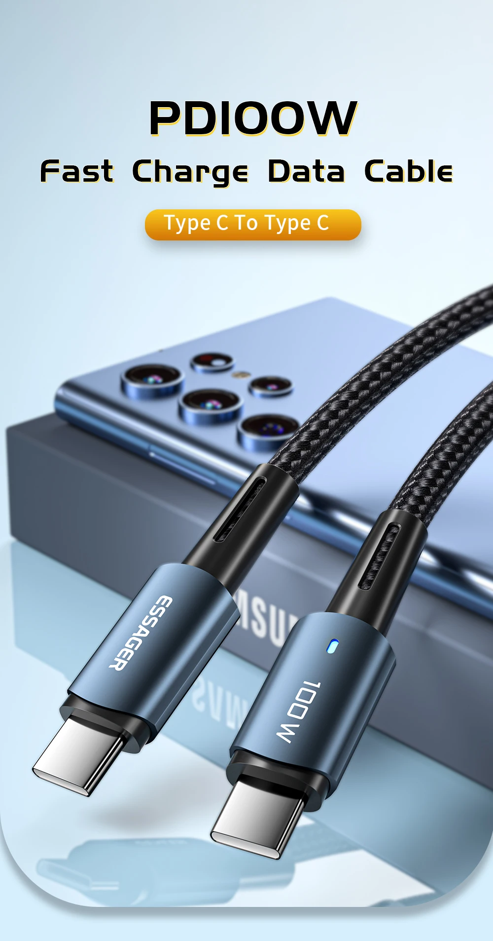 Cable Essager PD100W negro