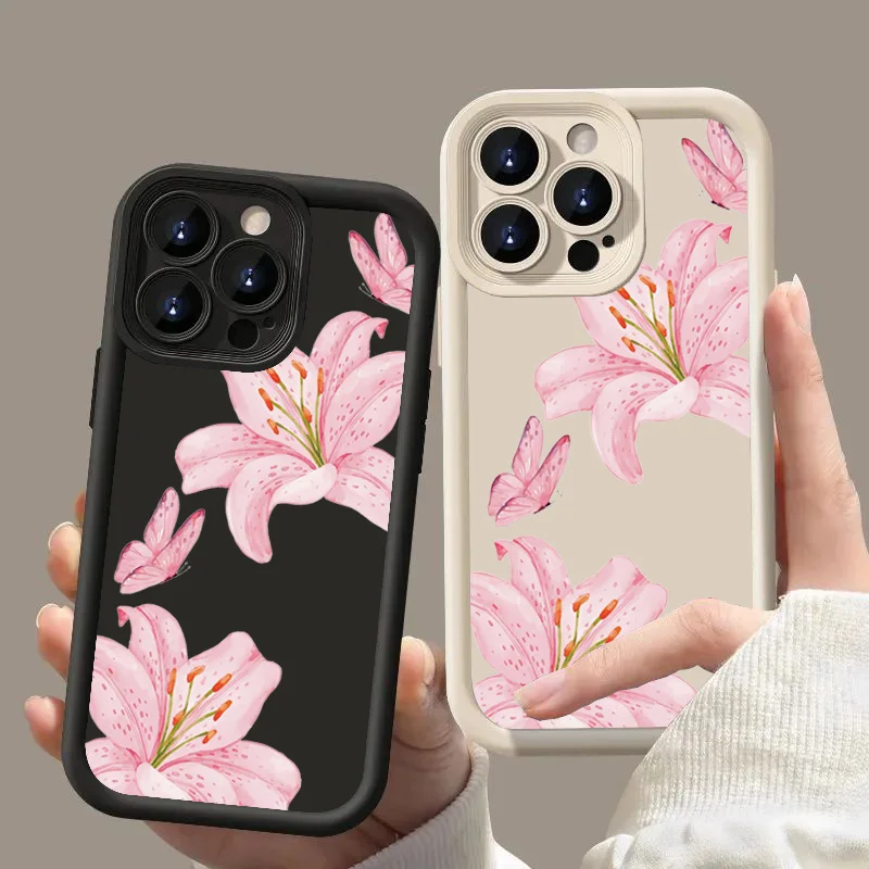 Funda rosa con estampado de flor de hibisco para Xiaomi Redmi