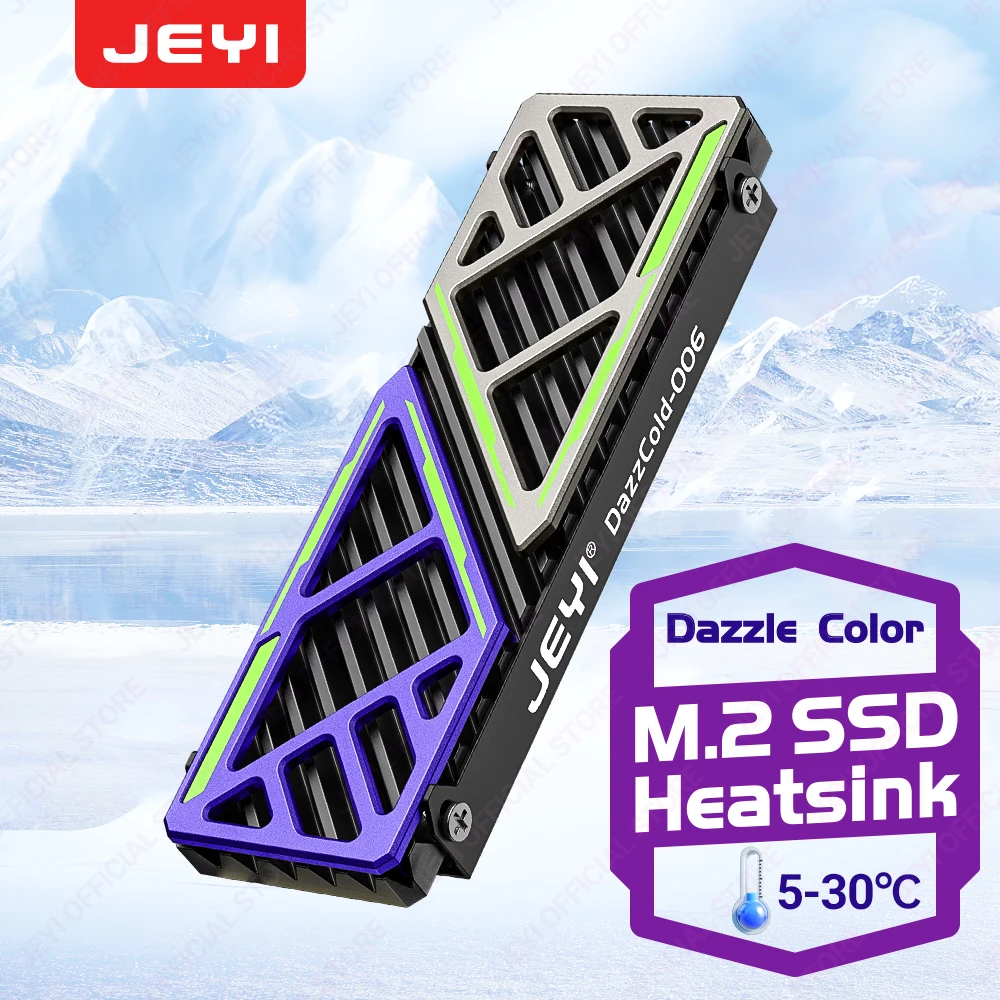 JEYI Dazzcold Disipador M.2 NVMe SSD - Aleación Magnesio Aluminio