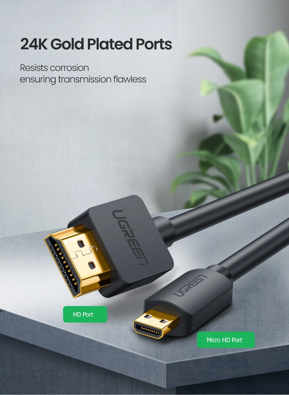 Conectores 24K gold UGREEN