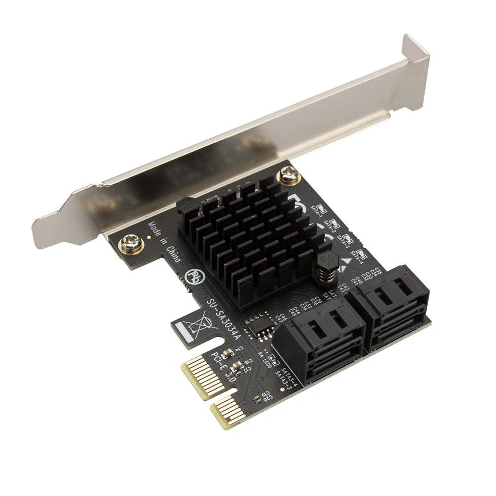 Adaptador PCIe a 4 Puertos SATA 3 – 6 Gbps para SSD