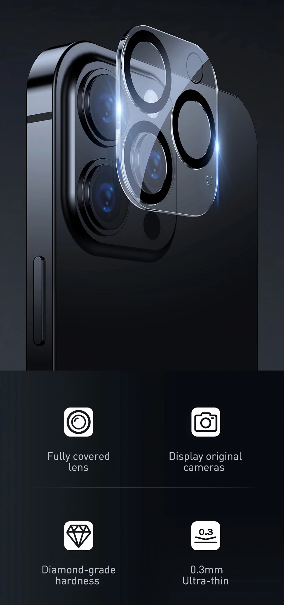 Protector completo sobre lente iPhone