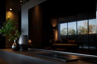 Pantalla Mini LED con alto contraste entre luces intensas y negros profundos.